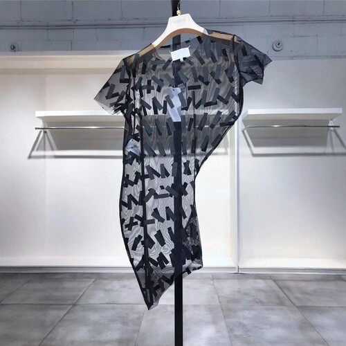 XS-S穿 MARTIN MARGIELA 优雅薄透女装修身丝衫 830