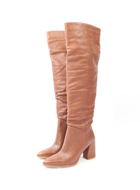 38码 IR0IS IN0K 做旧褶皱牛皮高靴 930