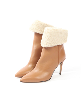 37码 MA0NILA GR0ACE 浅棕色皮毛一体短靴 735