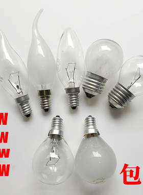 球泡烛形15W25W40W60W可调光磨砂透明E14E27螺口暖黄老式钨丝灯泡