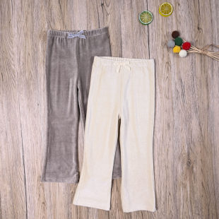 喇叭裤 女宝春秋柔软灯芯绒裤 子 女童休闲长裤 新款 哈伦裤 外贸日单
