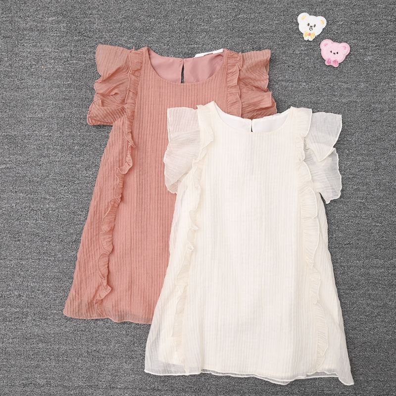 H家外贸欧美 女宝夏款飞袖公主裙子女童无袖连衣裙舒适可爱背心裙