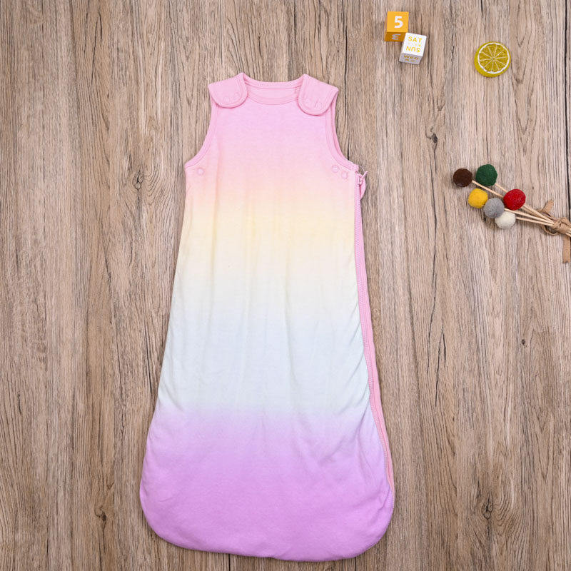 NX外贸欧美婴儿纯棉背心式防踢被新生儿女宝拉链开衫夹棉睡袋2.5T