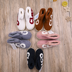 国内单男宝女宝冬季加绒室内防滑小孩家居保暖鞋子棉拖鞋儿童棉鞋