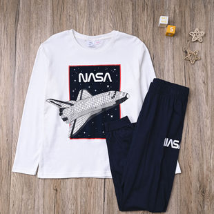 两件套装 ZR外贸欧美 子秋衣秋裤 T恤上衣男童长裤 男宝春秋纯棉长袖