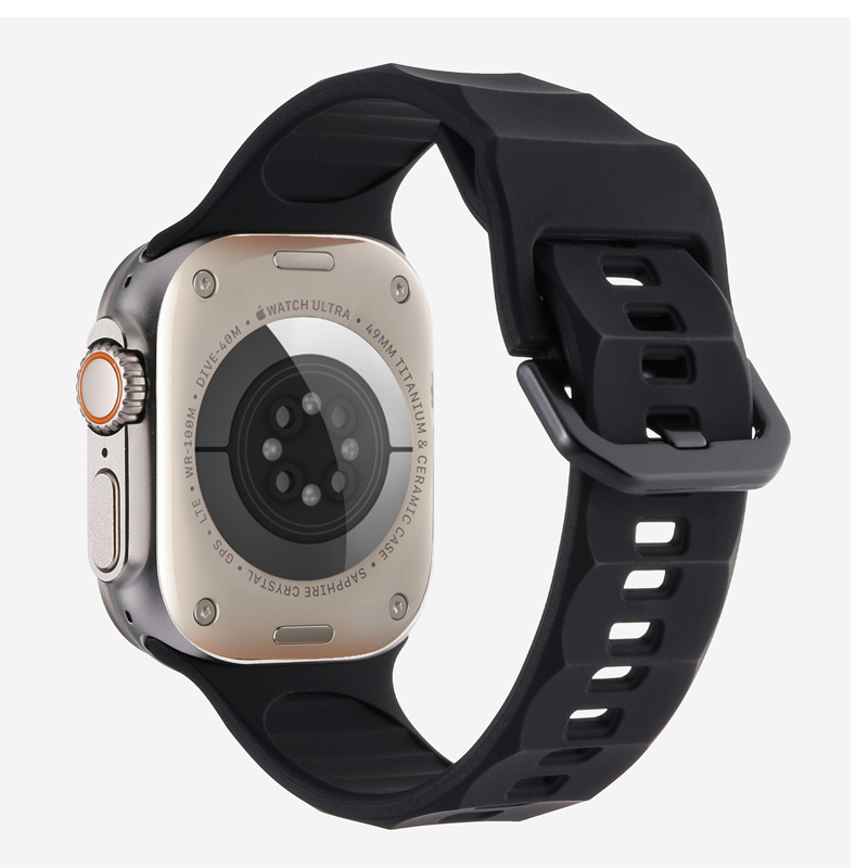 适用iwatch9苹果S7手表applewatchultra2表带S6高级5创意4双色3代S8硅胶SE非氟橡胶男女透气运动智能49MM新款