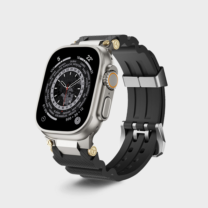 适用iwatchultra2手表带新款潮流45/44tpu改装AppleWatch10运动不锈钢接口软iwatch金属s10硅胶49mm运动腕带