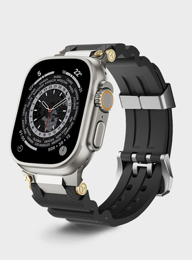 适用iwatchultra2手表带新款潮流45/44tpu改装AppleWatch10运动不锈钢接口软iwatch金属s10硅胶49mm运动腕带