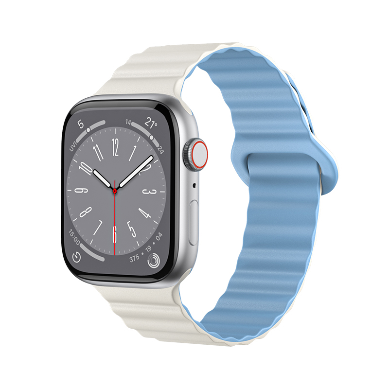 适用applewatch9表带苹果手表7代iwatch6/5/se/4/3/2磁吸硅胶s7高级感iwatchs8新款se男款watchse女款ultra2