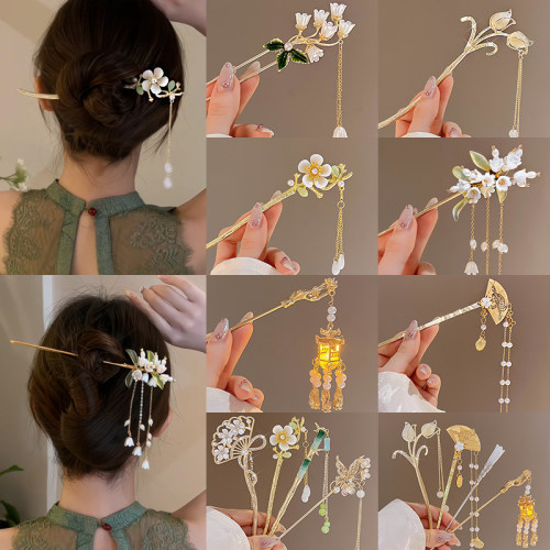 发簪新中式女古风汉服流苏