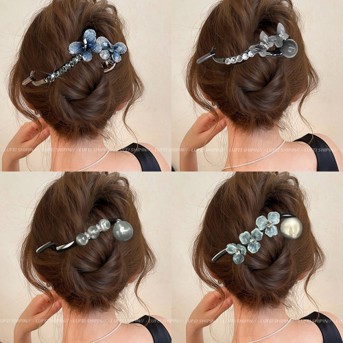 蝴蝶发夹女夏后脑勺盘发抓夹