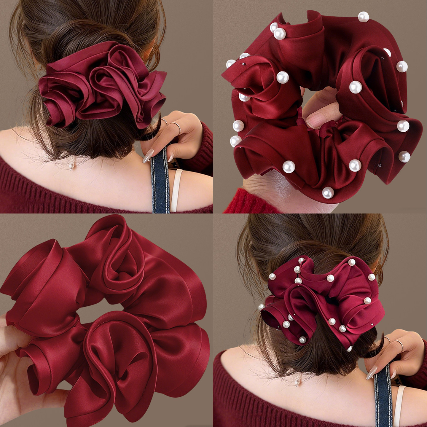 高级感复古红色发圈女2026年新款潮红色新年发绳喜庆过年头饰头绳,饰品/流行首饰/时尚饰品新,发饰,淘宝优惠券,粉丝福利购,淘宝优惠卷