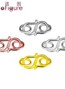 法诺图925银S形扣手链连接扣子银项链锁扣珍珠挂环diy手工钩配件