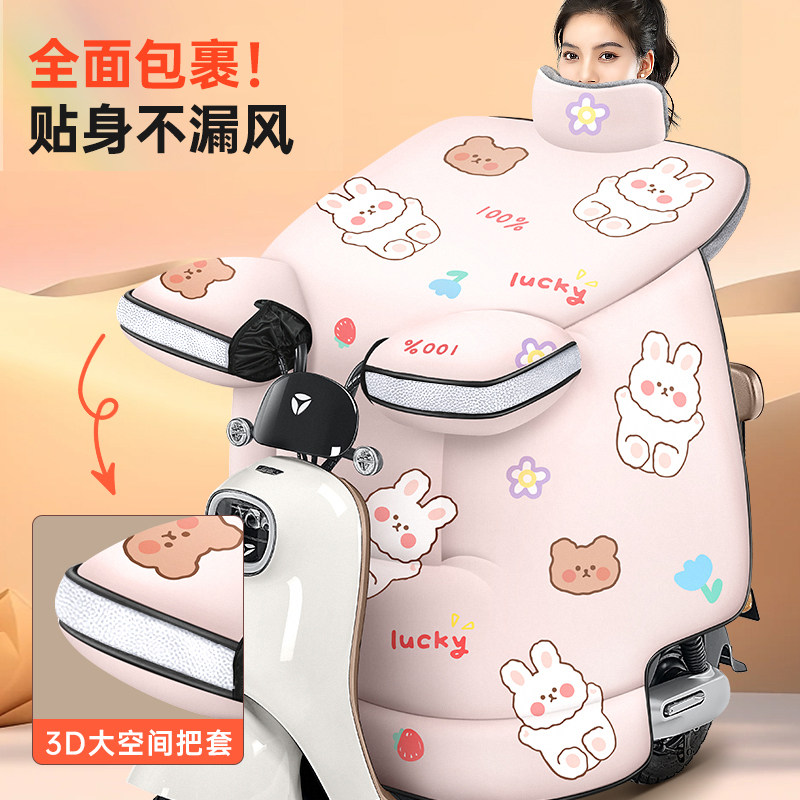 电动车挡风被冬季加绒加厚摩托电瓶车冬天防水防风罩防寒四季通用