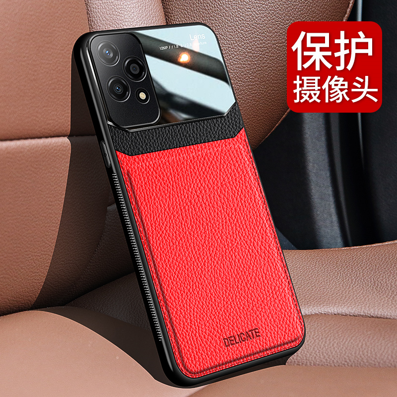 适用荣耀200lite手机壳honor200青春版5g时尚商务皮革LLY一NX1全包保护套LLYNX超薄软边2oolite皮纹case新款