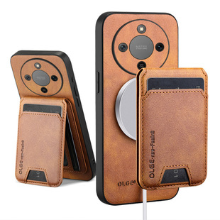 适用华为荣耀x70手机壳honorx70i商务皮革×70l全包边后壳叉七零1磁吸卡包mtn一an00可支架abr插卡槽门禁卡5g