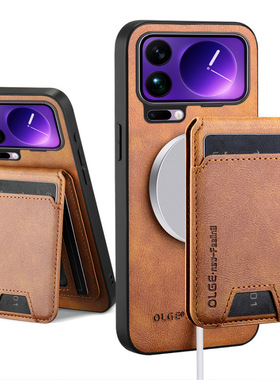 适用小米15tpro国际版手机壳xiaomi17promax商务皮革mi17全包边后壳miui15t磁吸卡包tpor插卡槽pm门禁卡pomax