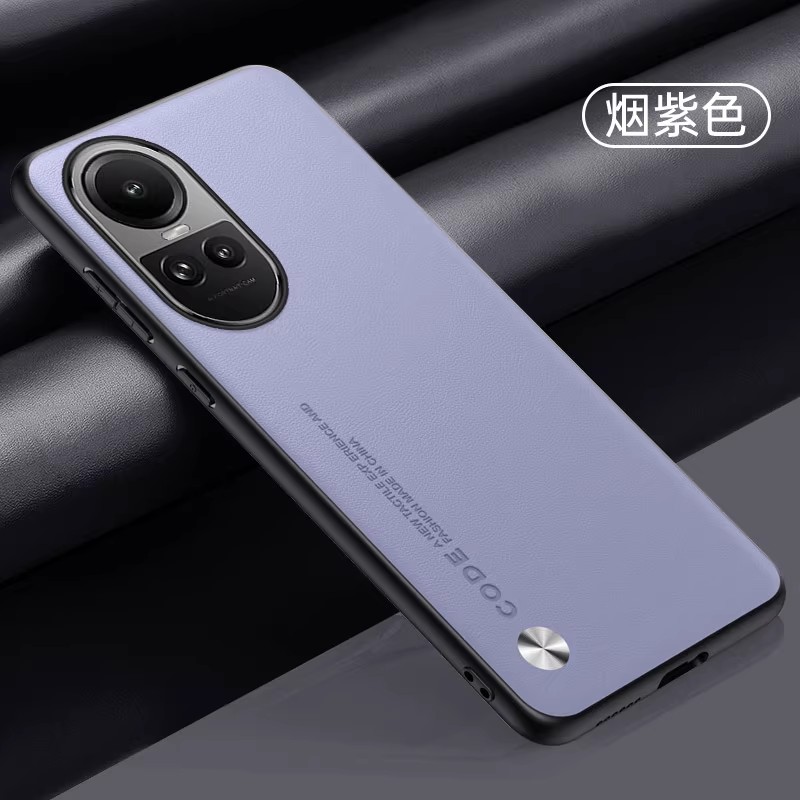 适用opporeno10国际版手机壳reno10pro海外版简约素皮oppo全包镜头保护套CPH2525超薄硅胶2531皮革0pp0新品5g