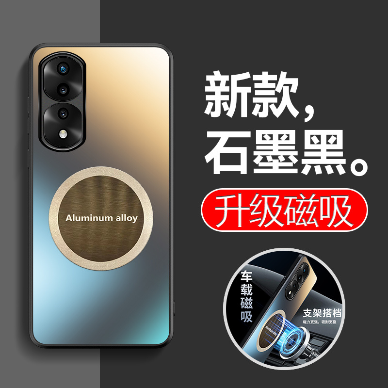 适用华为荣耀80手机壳honor80pro曲面屏高级感磨砂x8o防指纹p80全包软硬后壳hon0r八十pr0车载磁吸贴片po新品