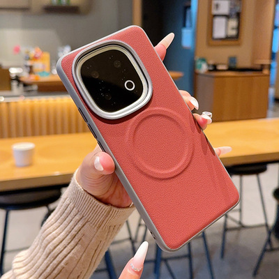 适用iqoo15手机壳vivoiqoo13时尚素皮vivo防滑爱酷15全包保护壳V2505A超薄lqoo软边2408皮质iooq磁吸充电iq00