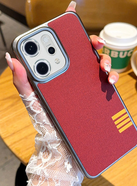 适用opporeno14手机壳reno14pro时尚轻奢布纹oppo皮革reon全包硬壳pla110超薄pkz皮质opporano防滑rone新品5g