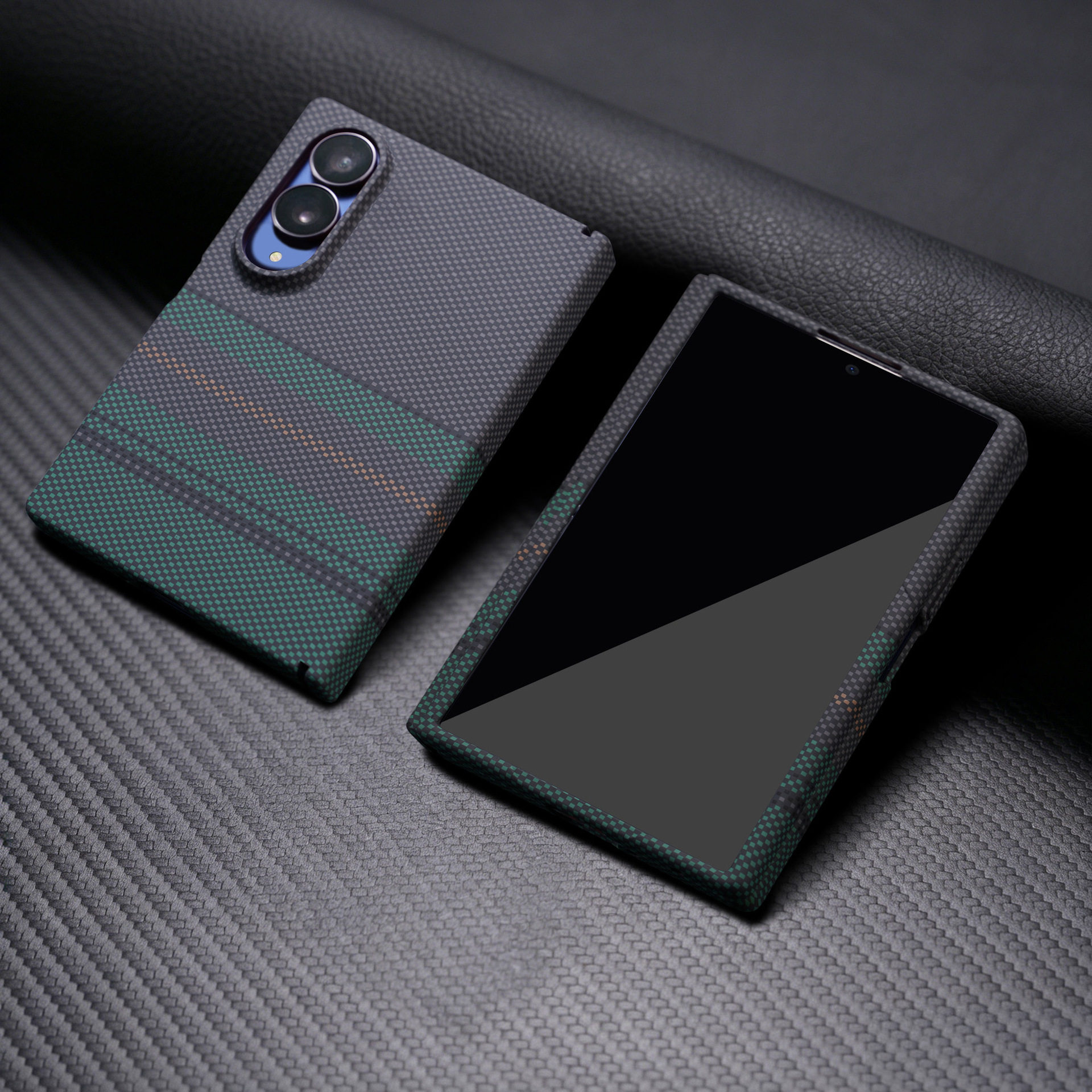 适用三星zfold8手机壳galaxy z fold8凯夫拉碳纤维纹理flod8wide侧中轴铰链fodl全包壳膜一体fod轻薄磁吸case