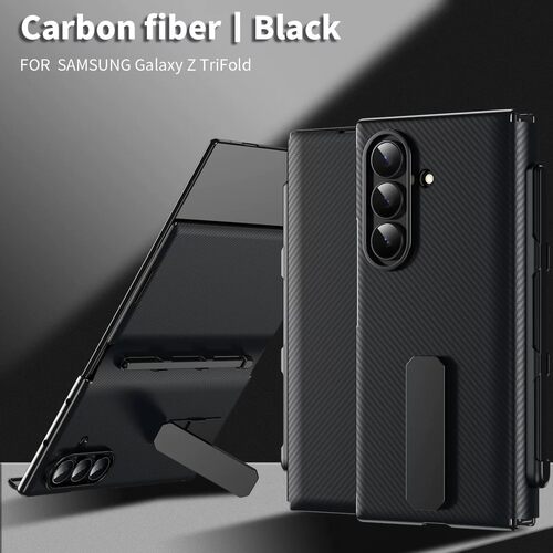 适用三星ztrifold手机壳z trifold商务皮质galaxy三折叠屏翻盖式皮套triflod前后磁吸旋转支架F9680带手写笔