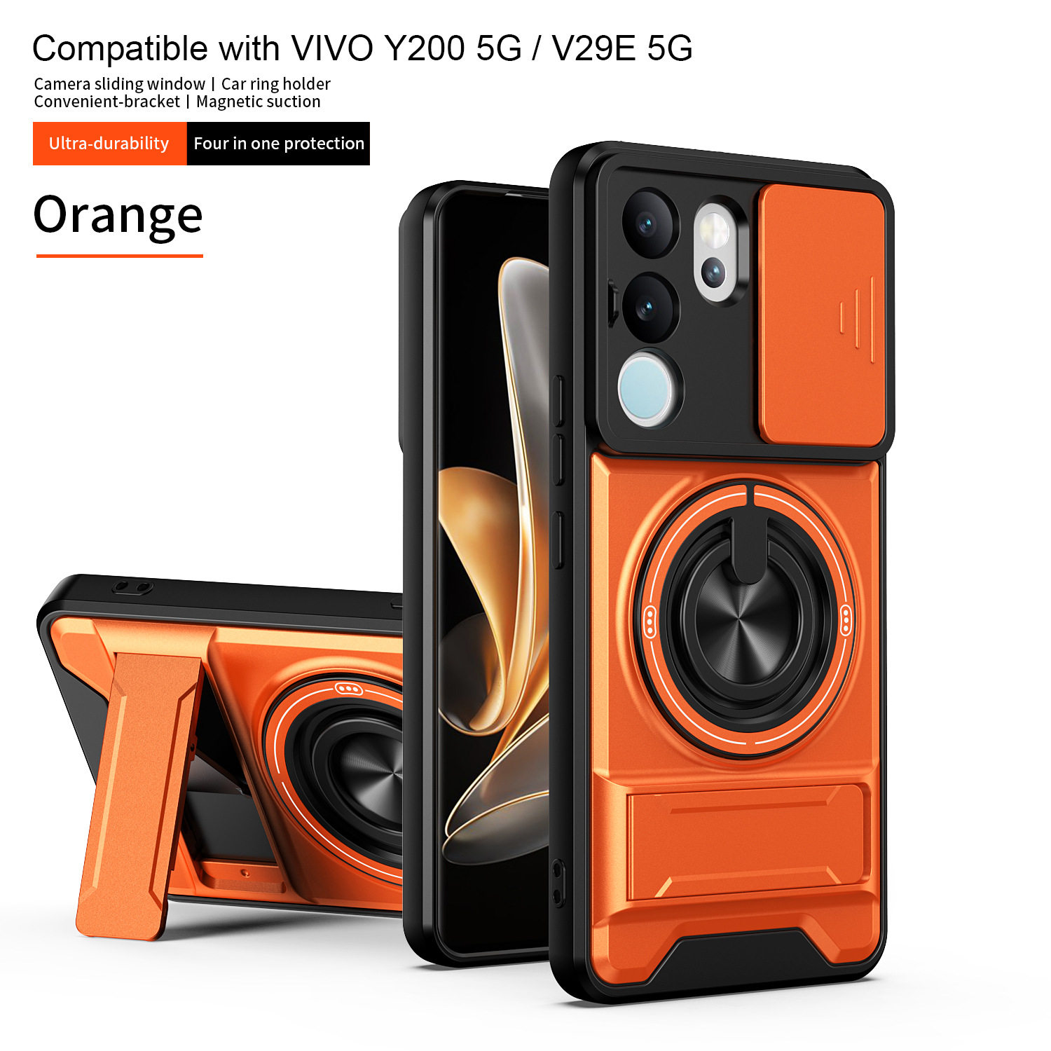 适用vivov29e海外版手机壳v29e5g国际版推拉滑盖镜头保护套vivo创意5g防摔v2304磁吸voviv指环case支架viviv