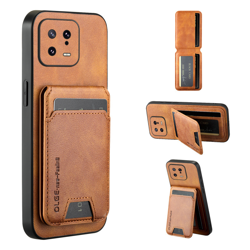 适用小米13手机壳12pro牛纹皮磁