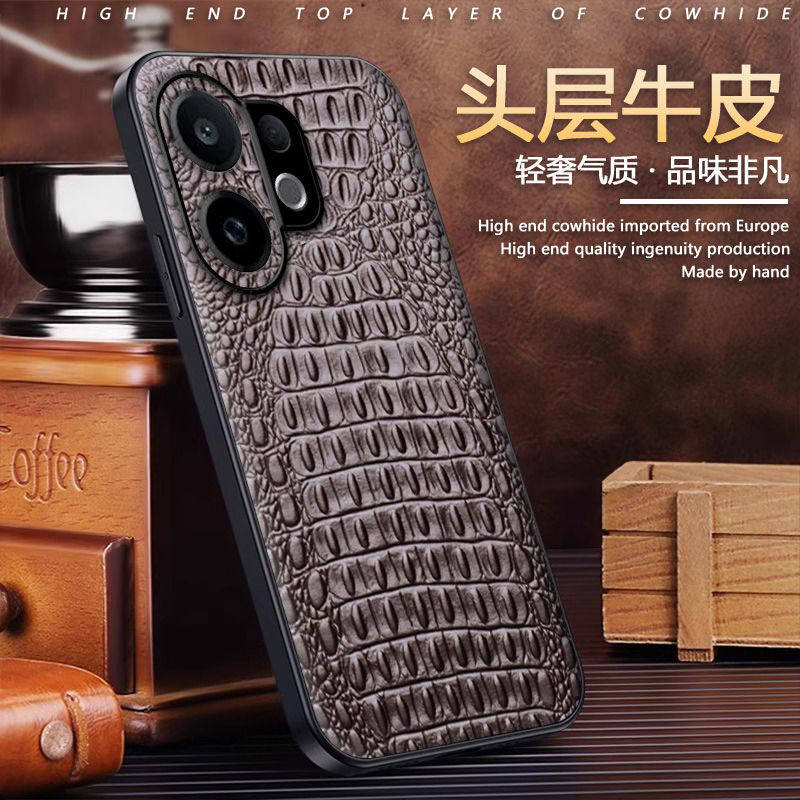 适用vivos30手机壳s30promini商务鳄鱼纹真皮维沃s30pro迷你mini全包镜头后壳vivis超薄软边v2464a牛皮2465男