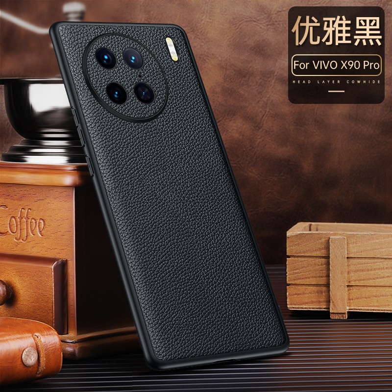 适用vivox90pro手机壳x90vivo商务大气真皮90por十全包镜头pr0+曲屏vovox超薄牛皮革ⅴivox防摔905g男外壳x9o