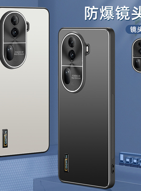 适用opporeno11手机壳reno11pro曲屏5g磨砂防滑oppo十一pr0金属镜头rone全包软硬壳poopreno超薄reon防指纹男