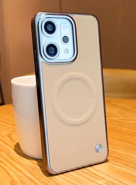 适用opporeno14手机壳reno14pro商务oppo电镀皮革oppreno超薄硬壳rono14p时尚por皮纹opreno磁吸充电0pp0新品