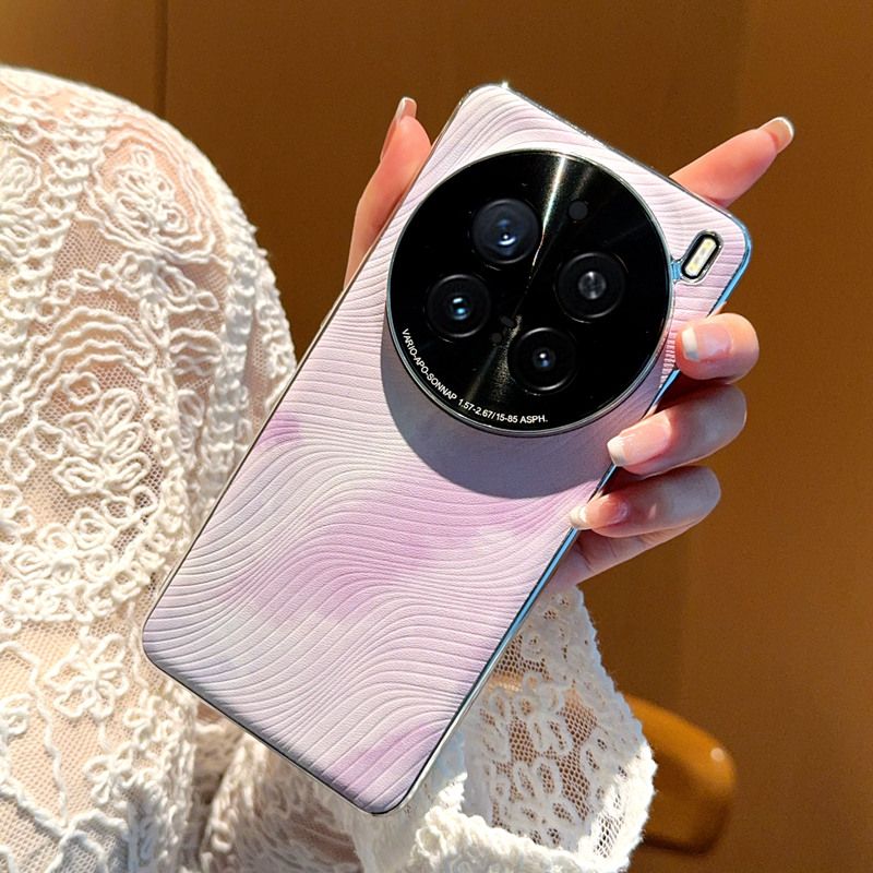 适用vivox200手机壳x200pro mini时尚水彩素皮vivo200金属镜头vivix全包外壳步步高叉二百por电镀皮纹pr0女款