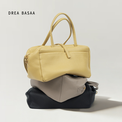 DREA BASAA半山枕头包头层牛皮小众通勤手提包简约百搭单肩斜挎包