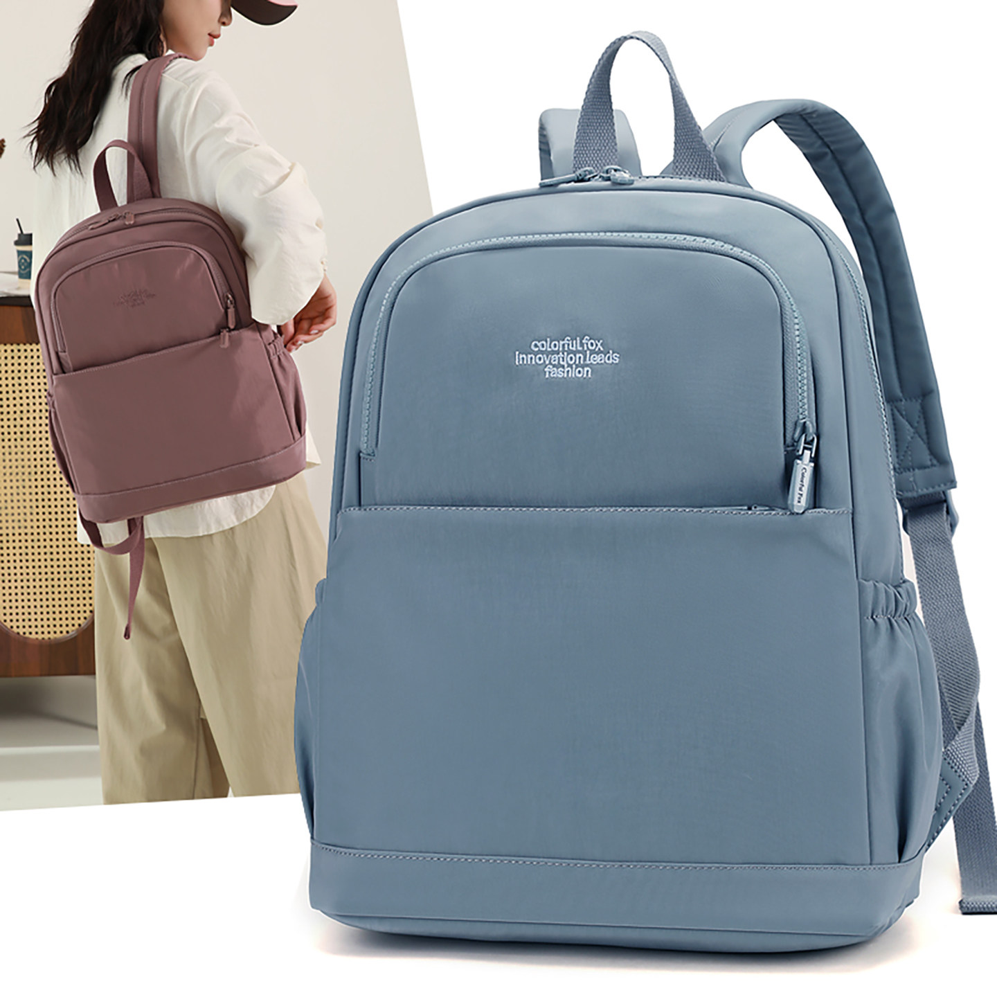 2026年简约双肩包女大容量轻便通勤小背包女包休闲旅行包运动书包