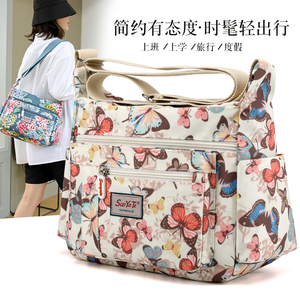 大容量2023新款印花斜挎包女式背包休闲单肩小包包尼龙布帆布女包
