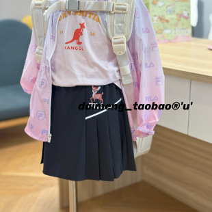 夏款 120码 110 女童女宝松紧腰卡通百褶拼接学院风短裙裤 包邮