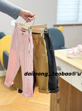 100-155码出口韩春夏款男女童中大童三色纯色薄软休闲百搭长裤