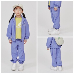 出口春夏款 155码 不打折110 男女童紫色松紧腰纯色速干长裤 包邮