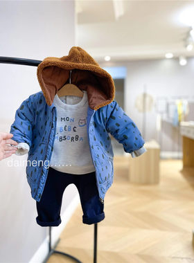 80-100码冬款斑点羊羔绒接连棉服