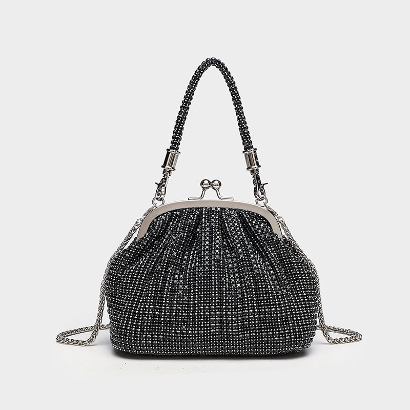 跨境新品镶钻晚宴女包闪亮水钻手提贝壳包满钻链条单肩斜挎包,箱包皮具/热销女包/男包,通用款女包,淘宝优惠券,粉丝福利购,淘宝优惠卷