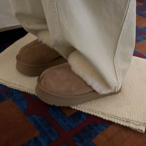 2025新款冬季皮毛一体厚底拖鞋