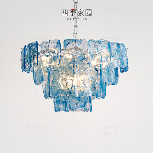 法式murano轻奢手工玻璃吊灯复古别墅复式楼美式卧室吊灯2026新款