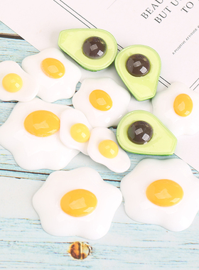 创意仿真食玩荷包蛋 奶油胶滴胶DIY手机壳冰箱贴手工材料煎蛋挂件