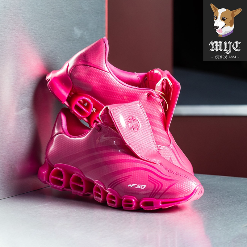 阿迪达斯Adidas F50 TUNIT MEGA 粉色低帮厚底足球鞋休闲运动鞋