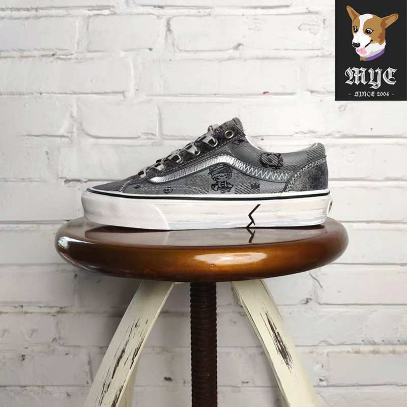 范斯Vans低帮牛仔趣味印花滑板鞋