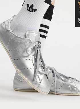 阿迪达斯Adidas STAN SMITH LO PRO 经典银黑百搭薄底板鞋JQ6427