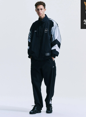 F.C.R.B PRACTICE STAR JACKET 男款黑色复古拉链休闲运动套装