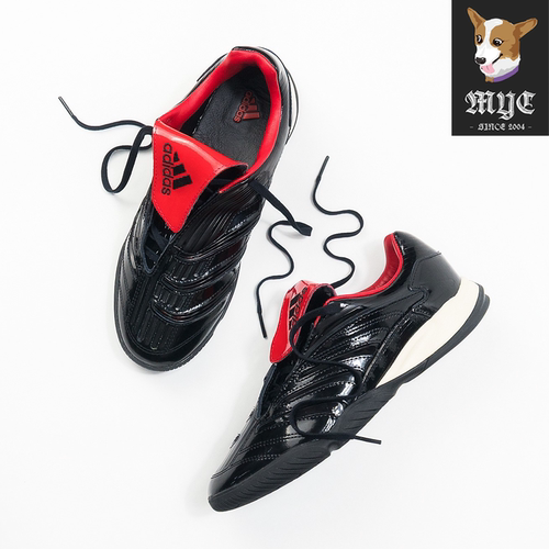 阿迪达斯Adidas PREDATOR SALA 经典黑红皮质亮面运动鞋 IH7009